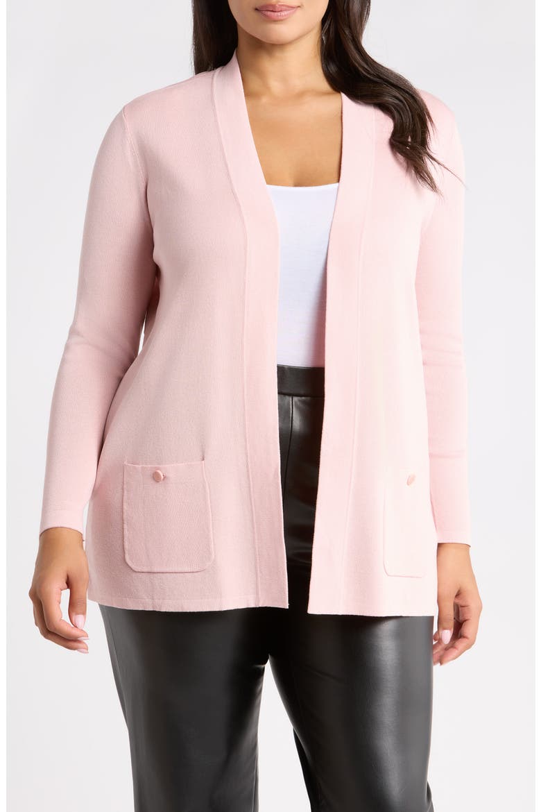 Malibu Open Front Cardigan, Main, color, PINK BLUSH
