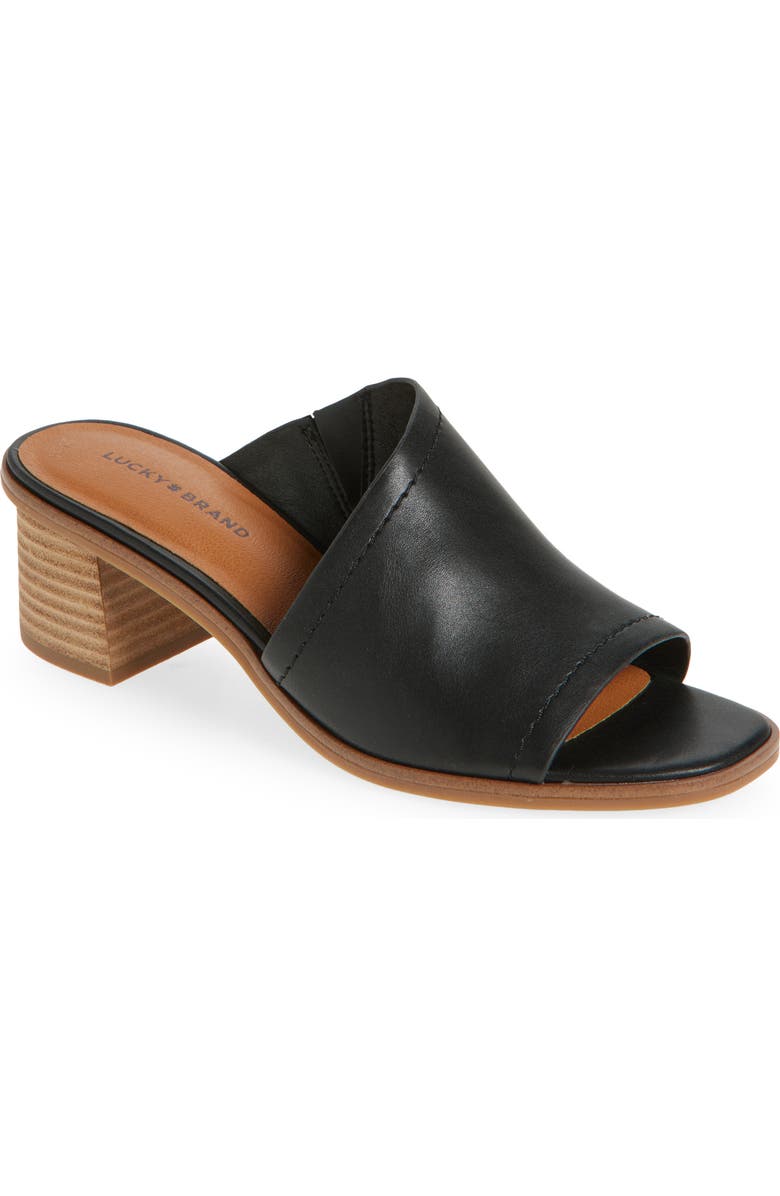 Lucky Brand Lerkie Block Heel Sandal, Main, color, Black 04