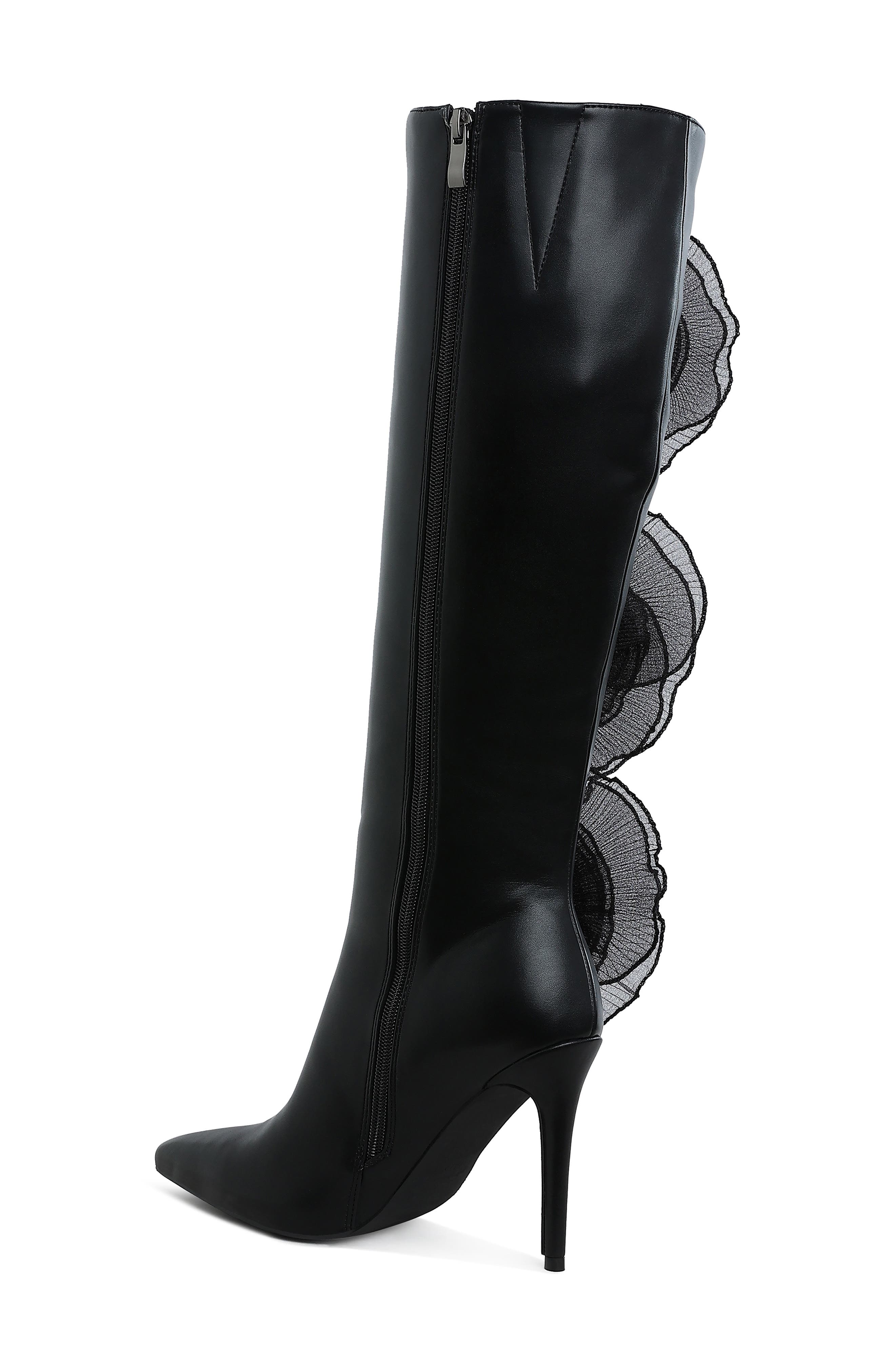 LONDON RAG Chinkara Rose Detail Tall Boot, Alternate, color, Black