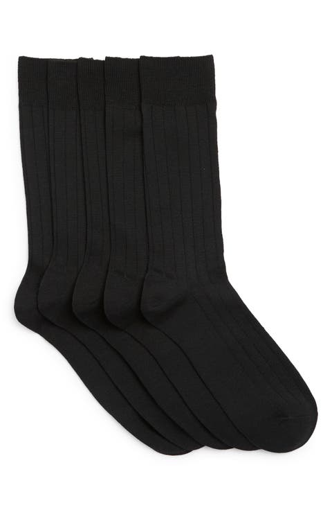 Ultrasoft 5-Pack Ribbed Dress Socks