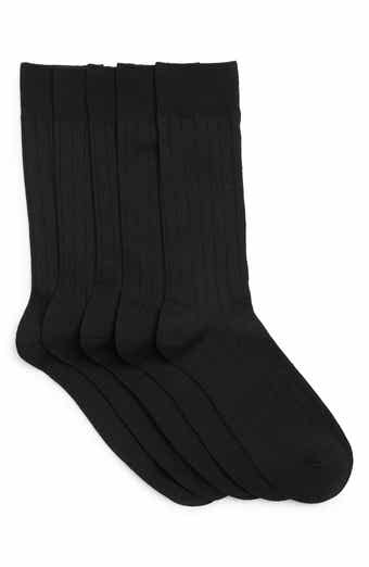 NORDSTROM RACK Ultrasoft 5-Pack Ribbed Dress Socks