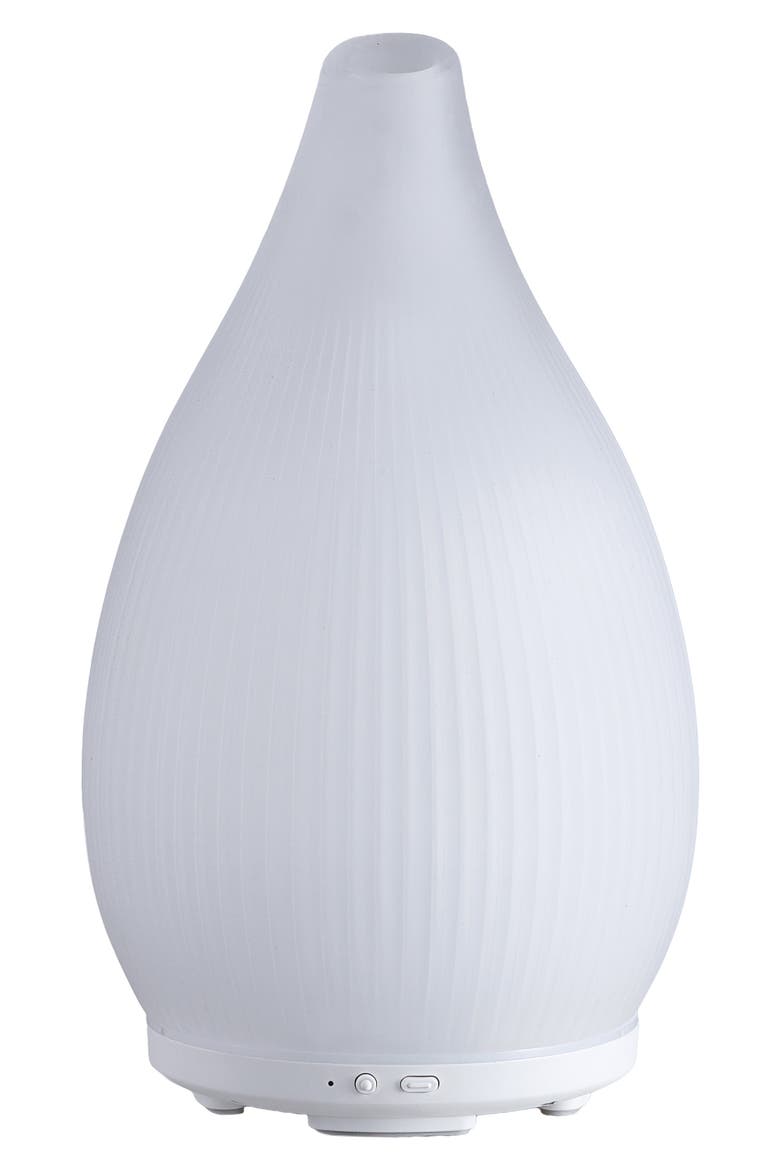 Bud White Glass Ultrasonic Diffuser, Alternate, color, WHITE