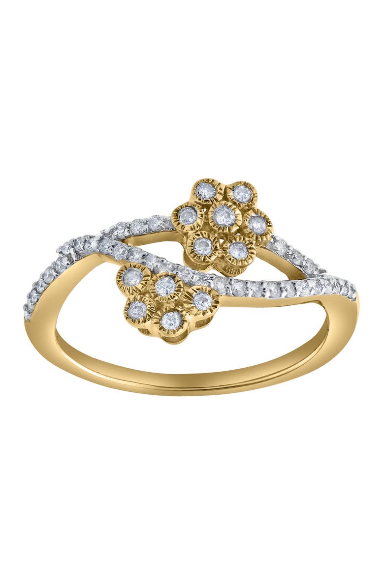LuvMyJewelry Golden Blossom 0.30 Ct Natural Diamond 10K Gold Ring, Main, color, 10K Yellow Gold