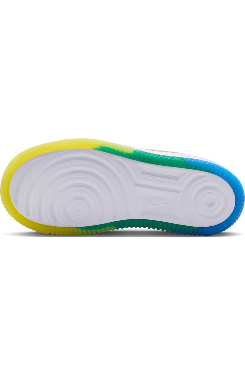 Nike Kids' Air Force 1 Low Basketball Sneaker, Alternate, color, White/ Soar/ Yellow/ Gold