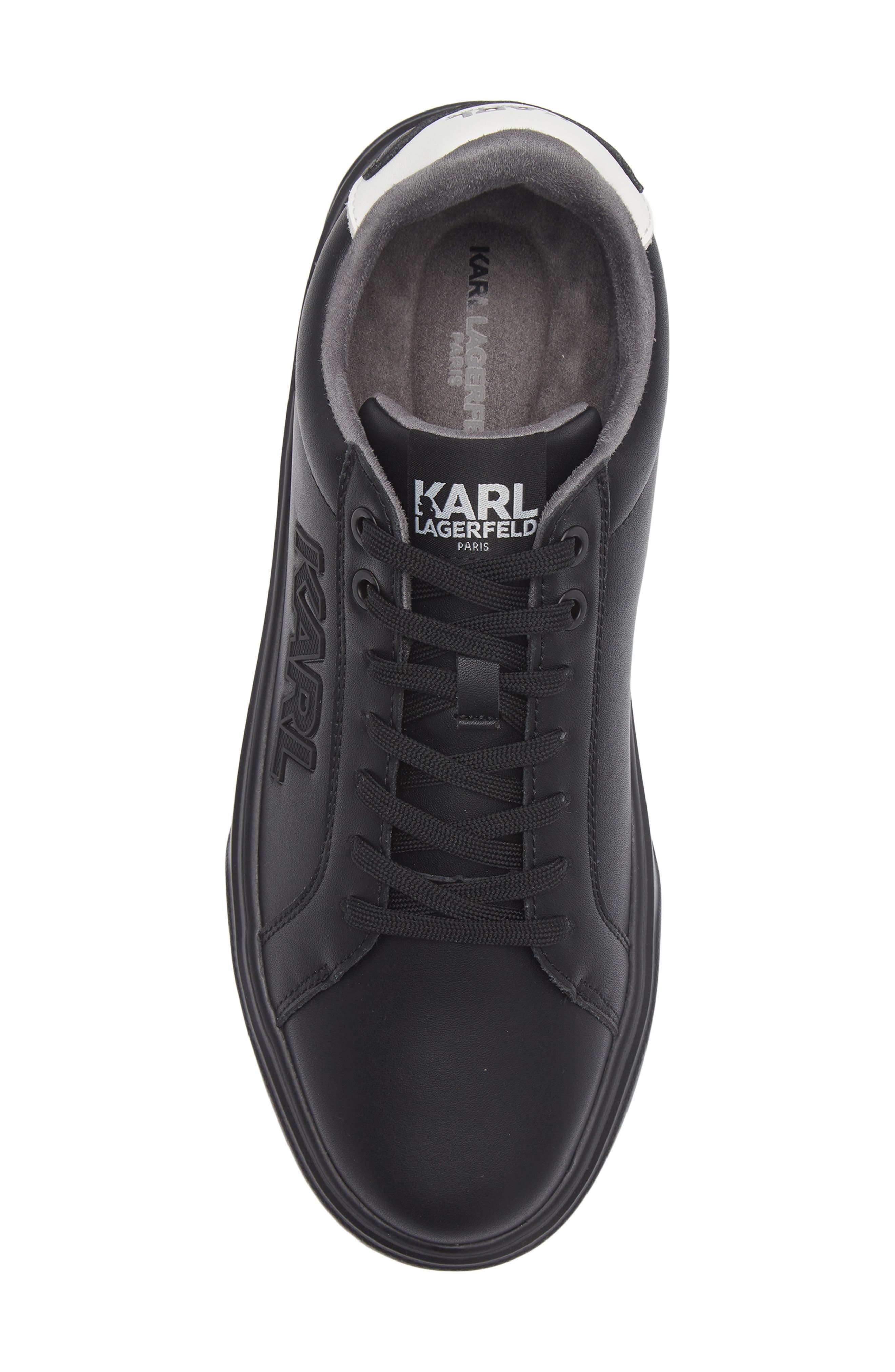 KARL LAGERFELD PARIS Side Karl Low Top Sneaker, Alternate, color, Black
