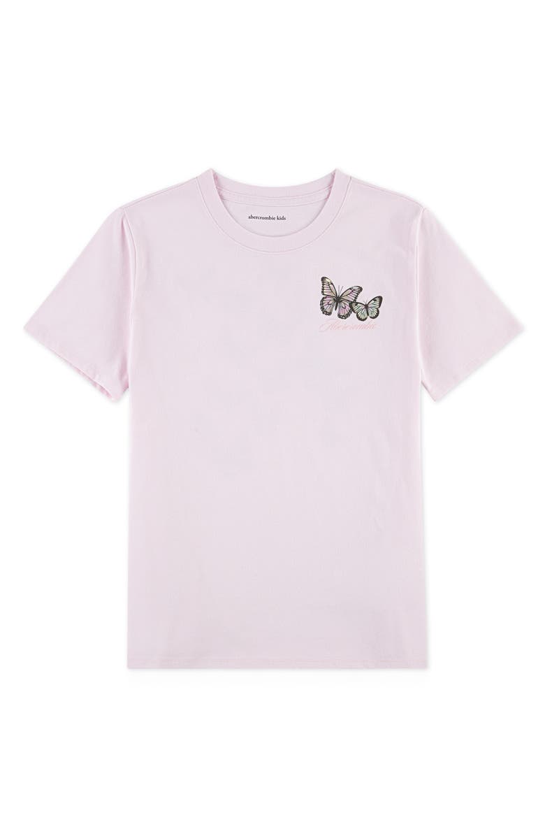 abercrombie kids Kids' Glitter Butterflies T-Shirt, Main, color, Cradle Pink