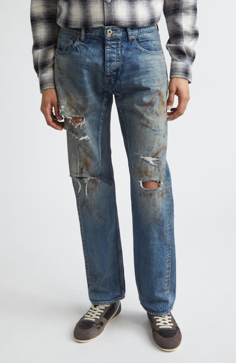 Rick Owens DRKSHDW Kurdt Destroyed Jeans, Main, color, Vintage Wash