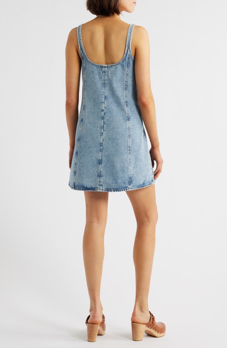 FRAME The Studded A-Line Denim Minidress, Alternate, color, Mingle