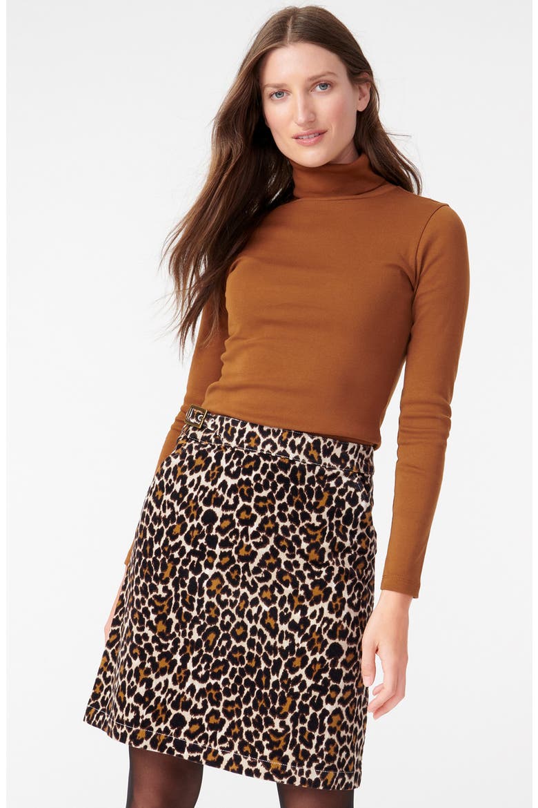 Buckle Miniskirt, Alternate, color, IVORY BROWN