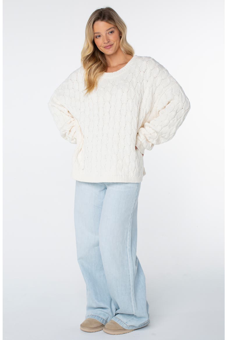 Cold Front Cable Stitch Sweater, Alternate, color, COCONT MLK