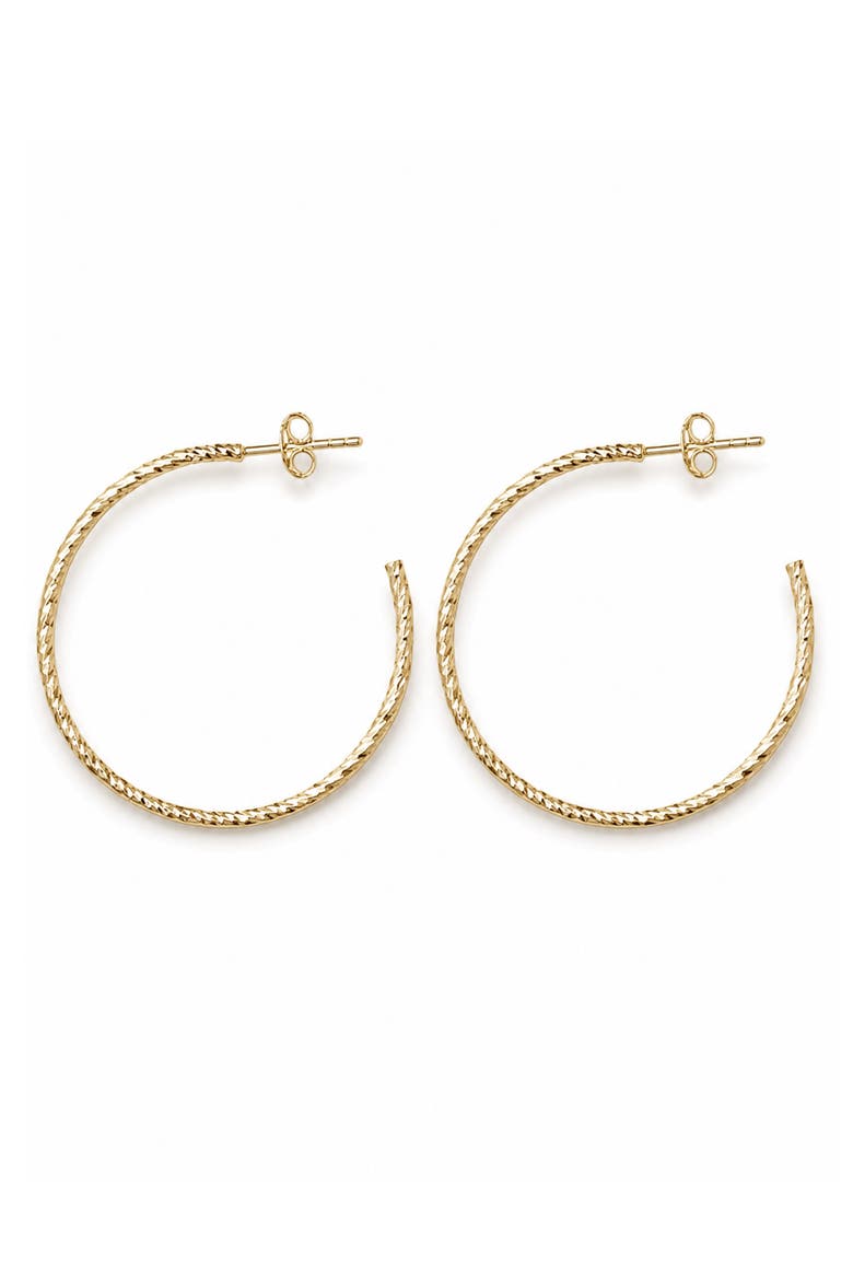 Diamond Cut Hoop Earrings, Alternate, color, GOLD