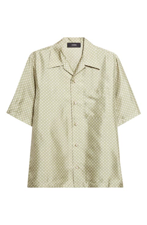 MA Polka Dot Silk Camp Shirt