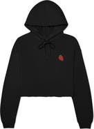 Dalix Strawberry Cropped Fleece Hoodie