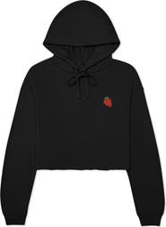 Dalix Strawberry Cropped Fleece Hoodie