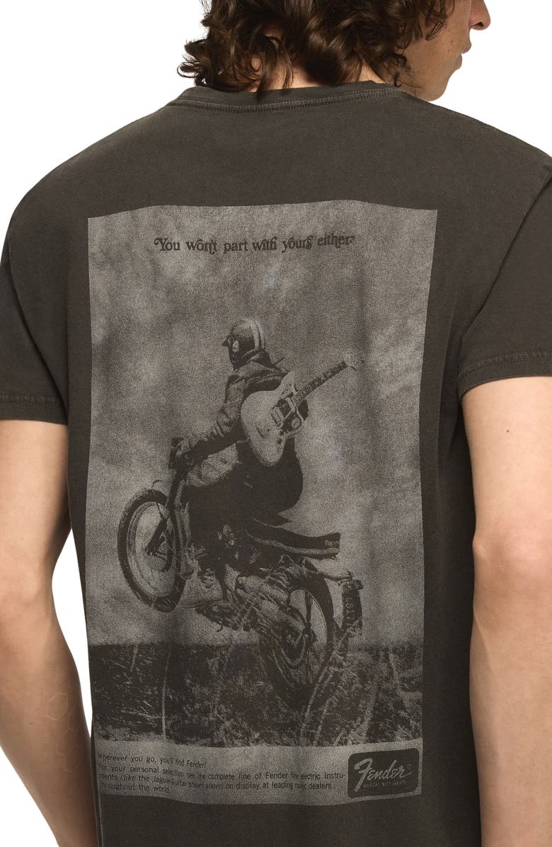 Lucky Brand Fender Cotton Graphic T-Shirt, Alternate, color, Raven