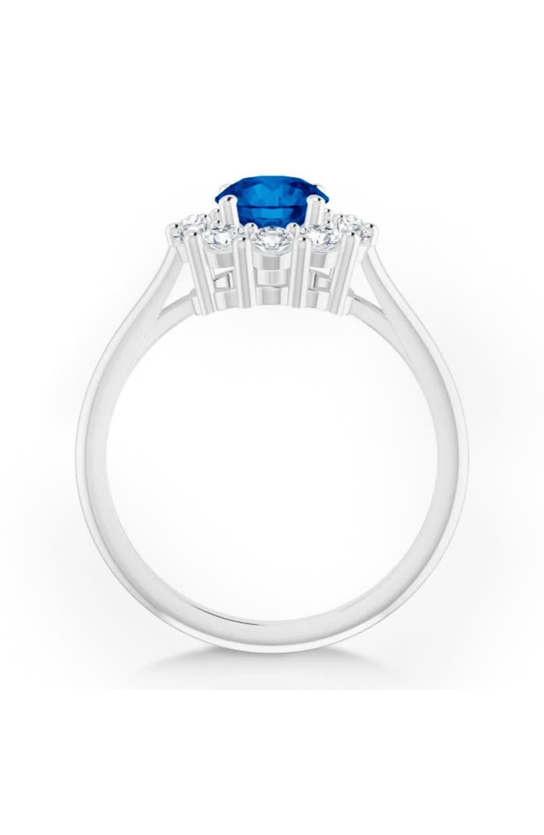 ALLUREZ Round Lab Blue Sapphire & Diamond Halo Ring 14K, Alternate, color, 1.71Ct/White Gold