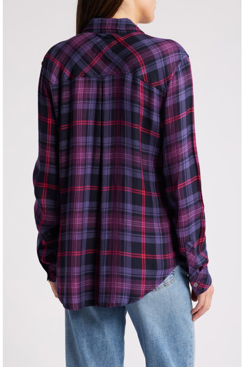 Hunter Plaid Button-Up Shirt, Alternate, color, AUBERGINE MAGENTA