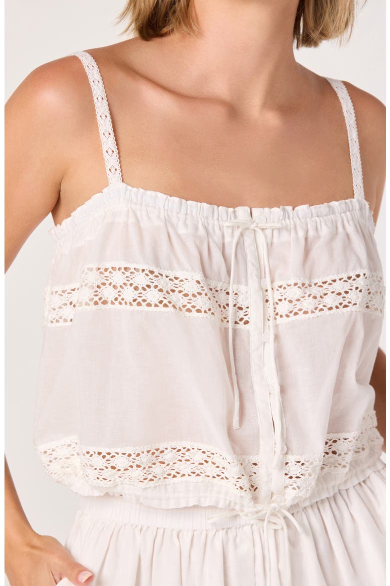 Abrielle Embroidered Detail Cotton Top, Alternate, color, OFF WHITE