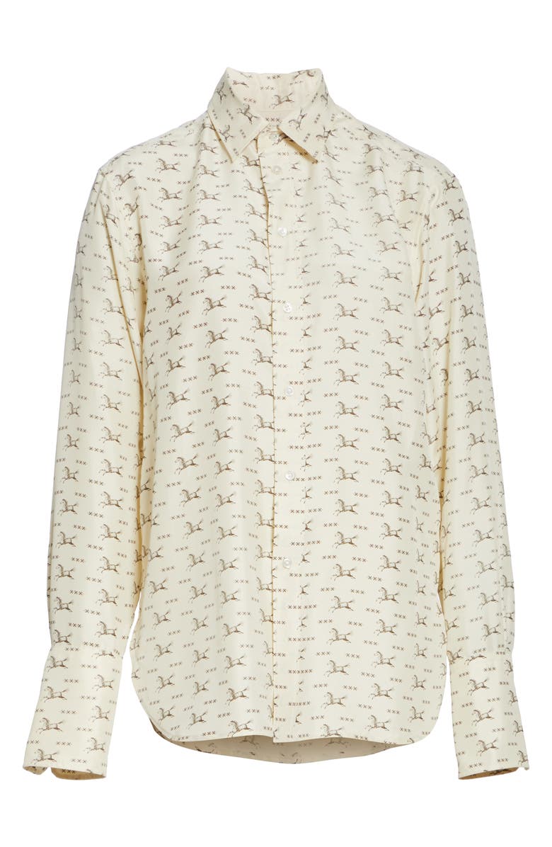 Polo Ralph Lauren Horse Print Silk Shirt, Alternate, color,