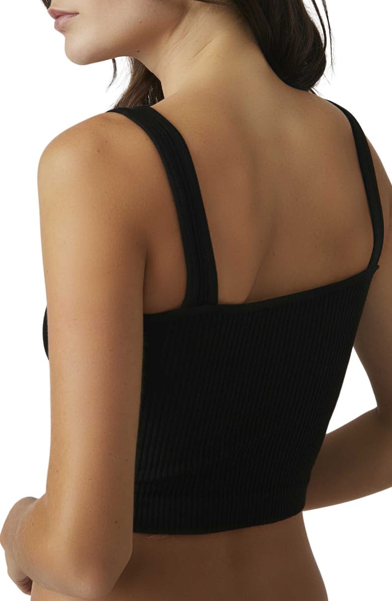 Free People Rib Brami Crop Tank, Alternate, color, Black