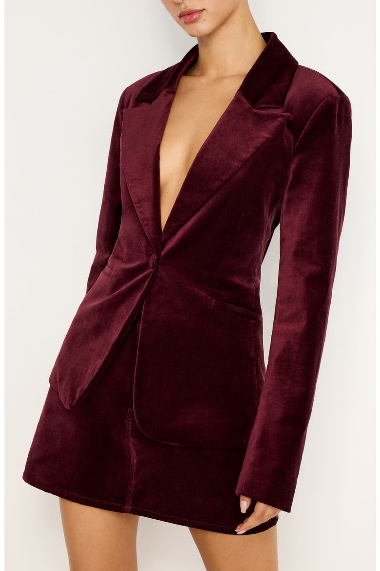 Sculpted Velvet Blazer, Main, color, OXBLOOD002