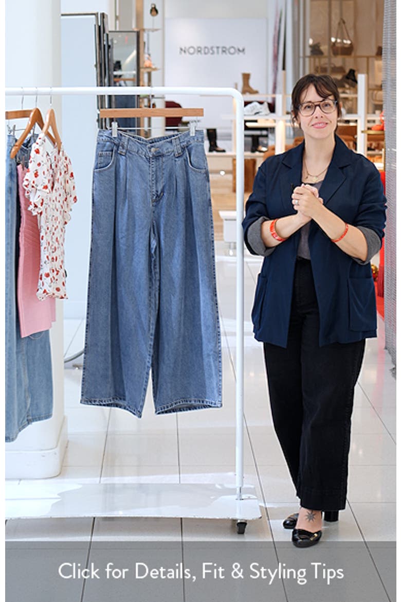 Spencer Wide Leg Pleat Crop Jeans video