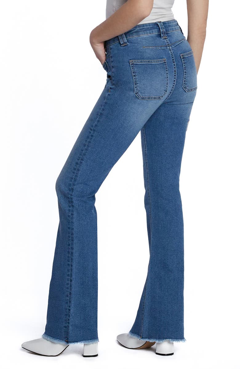 HINT OF BLU Patch Pocket Flare Jeans, Alternate, color, Atlantic Blue