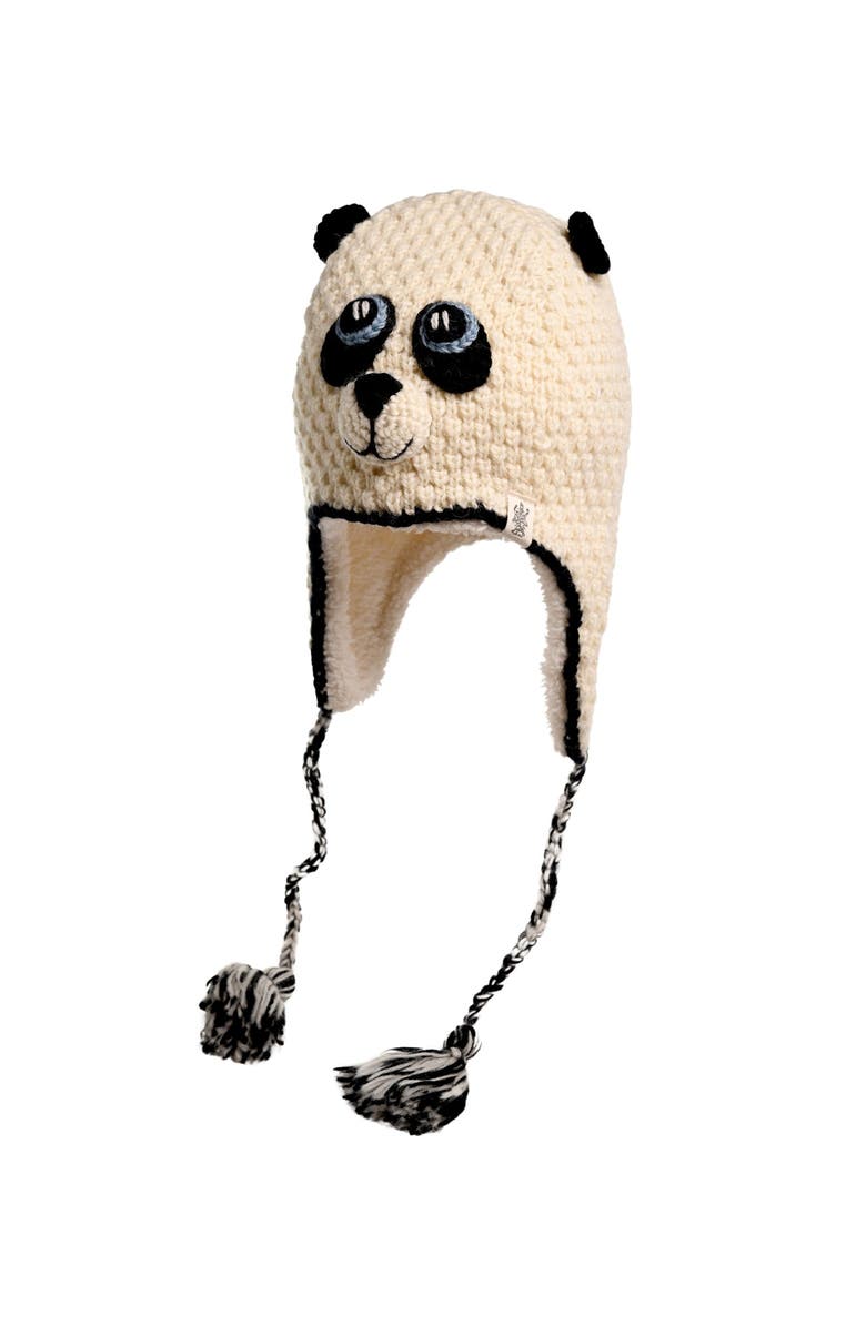 Nirvanna Designs Crochet Panda Hat, Alternate, color, White Combo