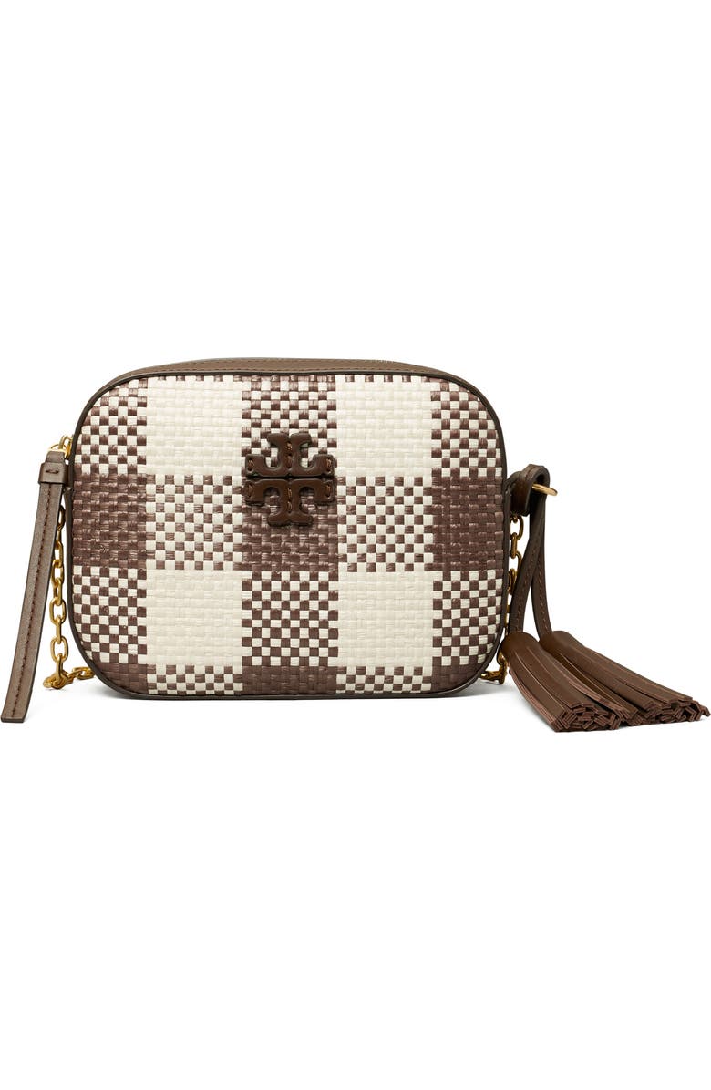 Tory Burch McGraw Woven Plaid Camera Bag, Main, color,