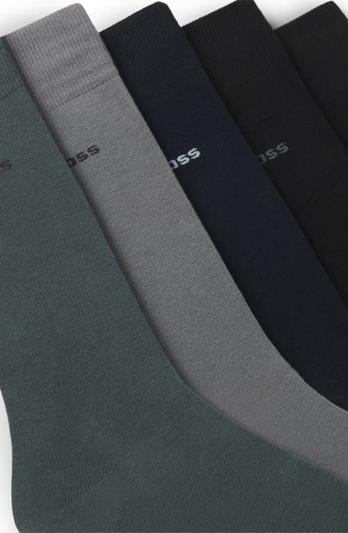 Hugo Boss Boss Assorted 2-pack Solid Cotton Blend Dress Socks In Brown