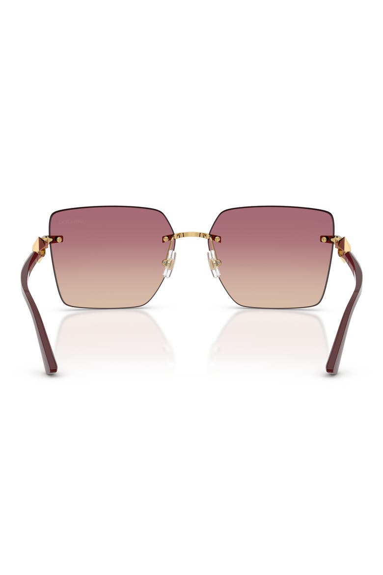 59mm Gradient Square Sunglasses, Alternate, color, GOLD / BROWN GRADIENT PINK