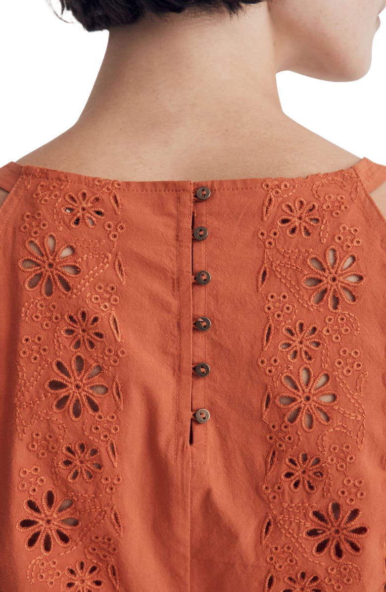 Madewell Eyelet A-Line Halter Top, Alternate, color, 