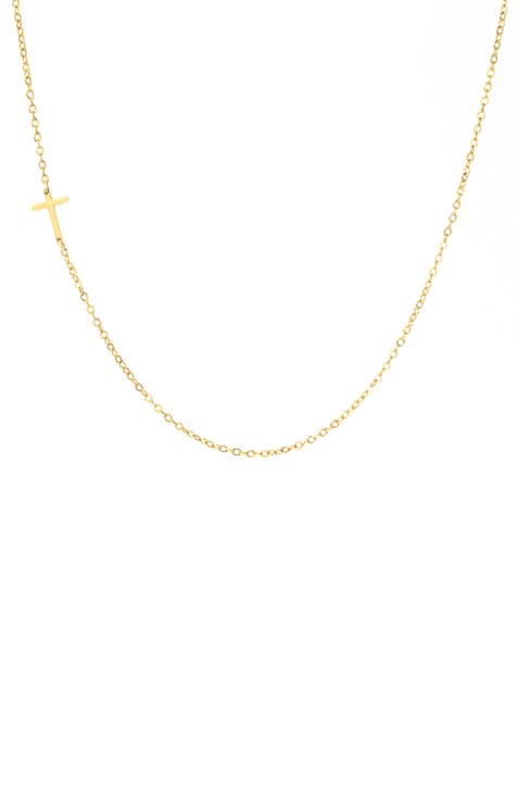 Dainty Sideways Cross Necklace