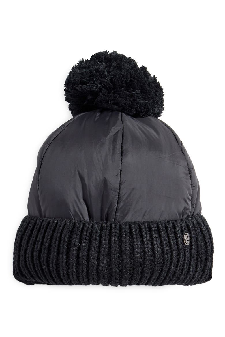 Mixed Media Beanie, Main, color, BLACK