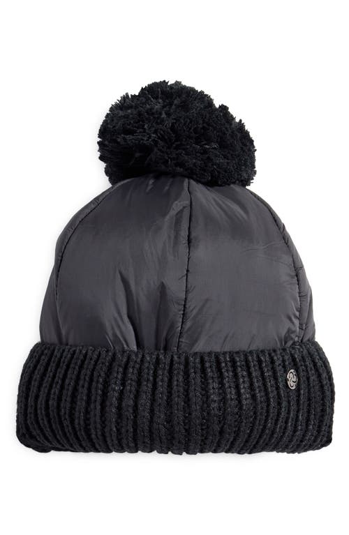 Zella Mixed Media Beanie in Black 