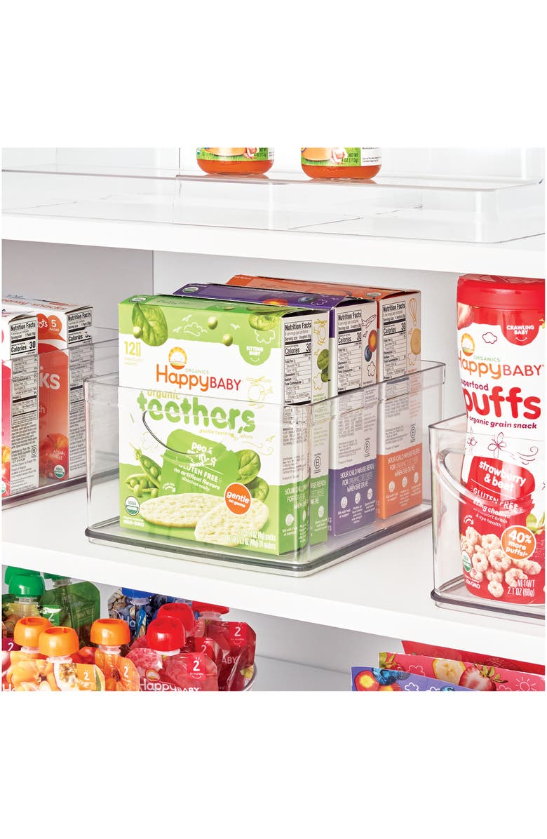 iDesign Pantry Organizer Bins with Handles - Storage Bins for Cabinets or Fridge - Set of 4 - Clear, Alternate, color, Clear
