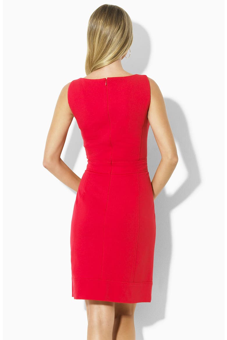 Lauren by Ralph Lauren 'Walda' Ponte Knit Sheath Dress, Alternate, color, GRENADINE
