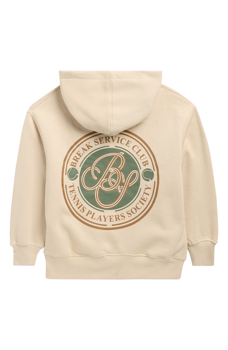DENIM AND FLOWER Kids' Tennis Club Graphic Hoodie, Alternate, color, Sand