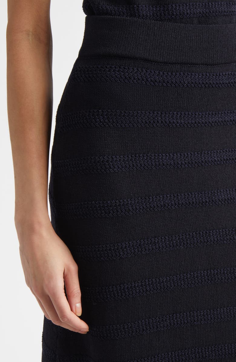 ST. JOHN Breton Stripe Wool Blend Sweater Skirt, Alternate, color, Black / Navy Multi