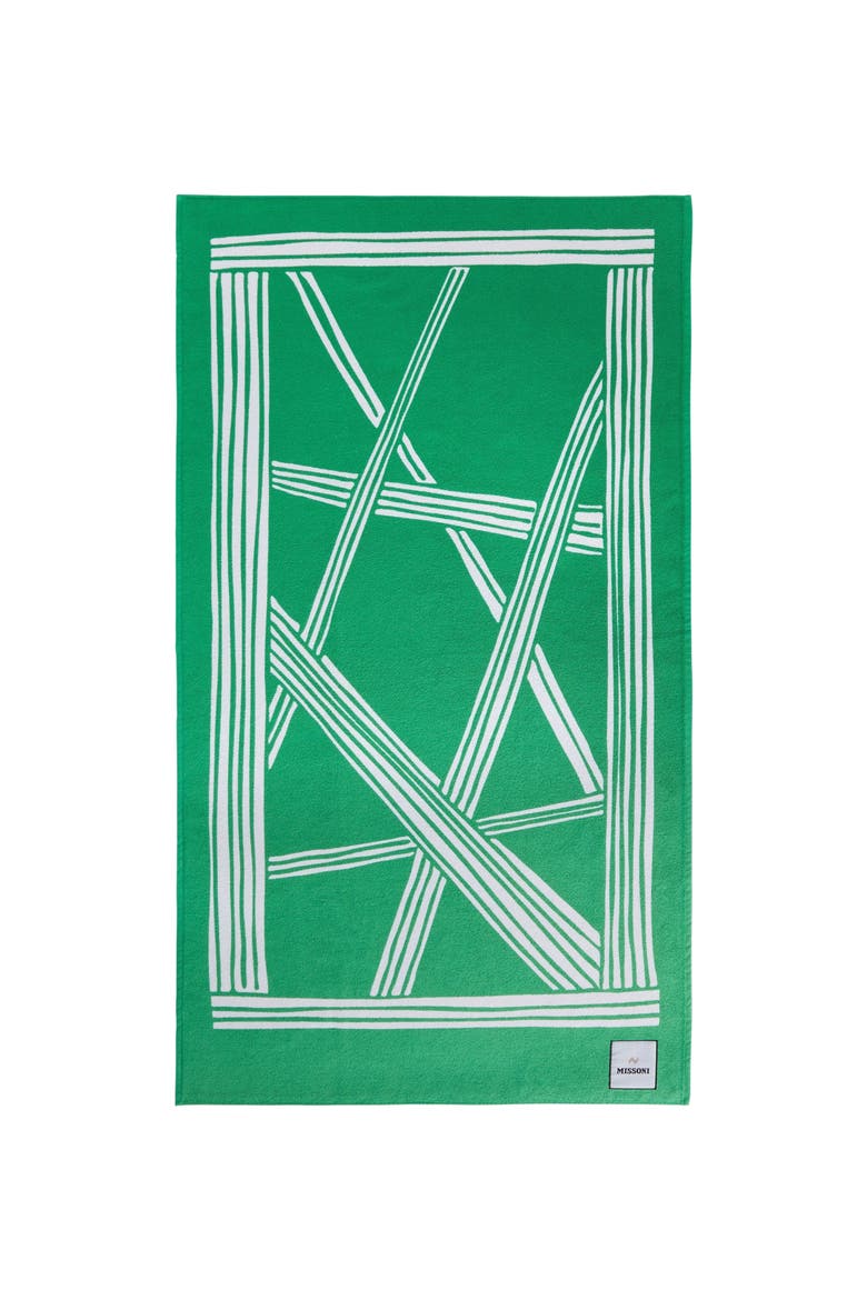Nastri 180x100 Cm Cotton Terry Beach Towel, Alternate, color, Green