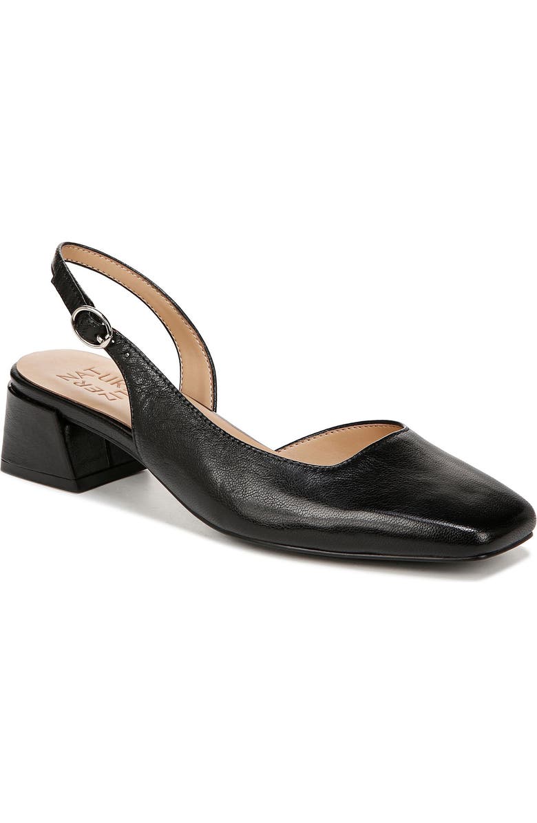 Naturalizer Jayla Half d'Orsay Slingback Pump, Main, color, Black Leather