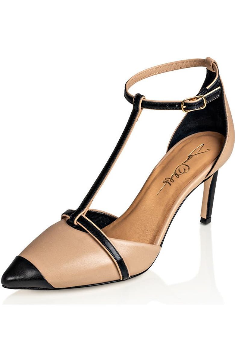 Joan Oloff Shoes Desiree Pump, Alternate, color, Black Creme