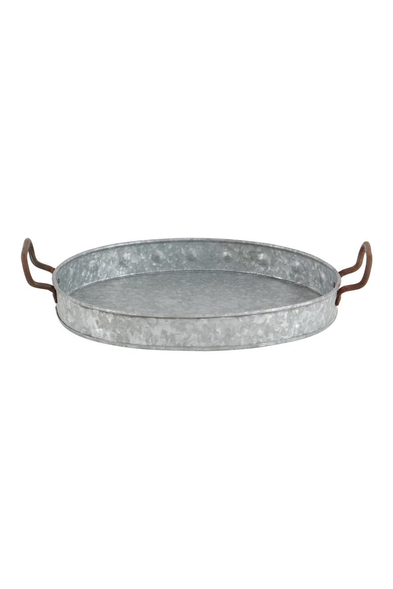 Farmhouse Set of 3 Metal Trays, Alternate, color, GRAY