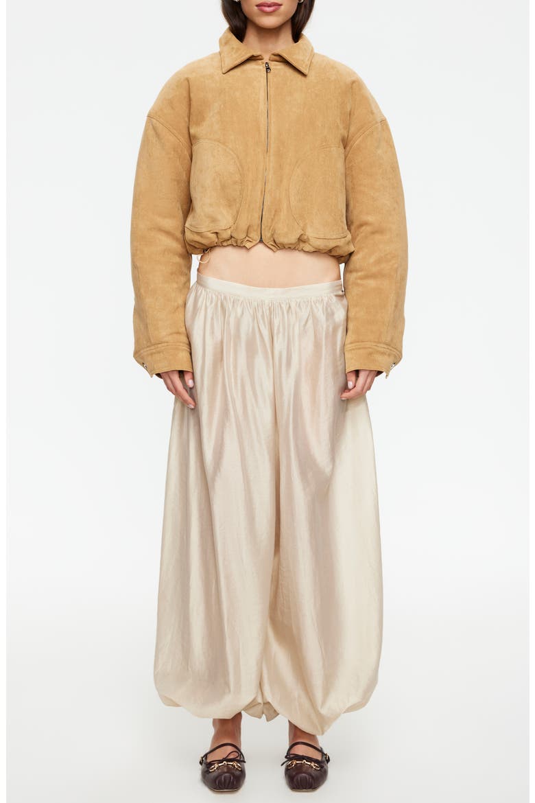 Serrano Faux Suede Bomber Jacket, Alternate, color, CAMEL