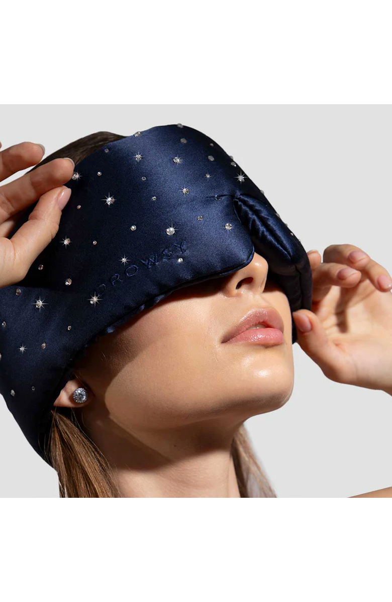 Drowsy Sleep Co. Swarovski Silk Sleep Mask, Alternate, color, Midnight Blue