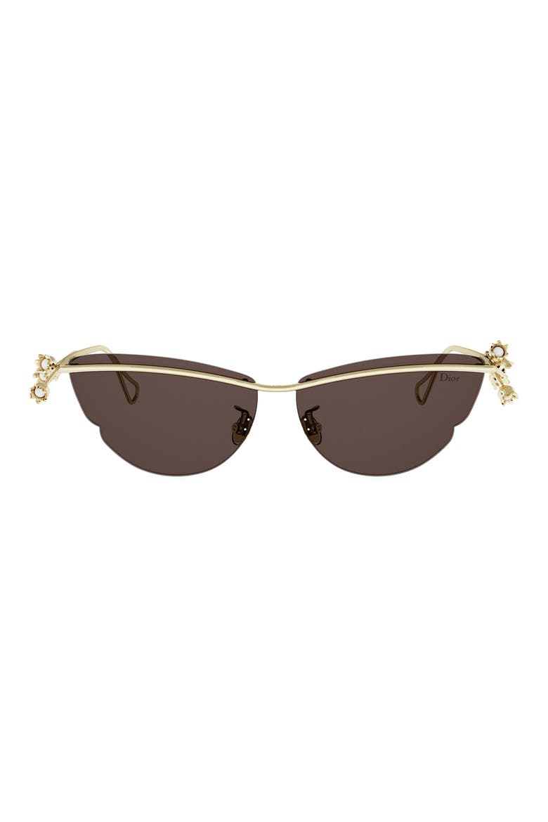 DiorLily B1U Oversize Cat Eye Sunglasses, Main, color, SHINY GOLD DH / BROWN