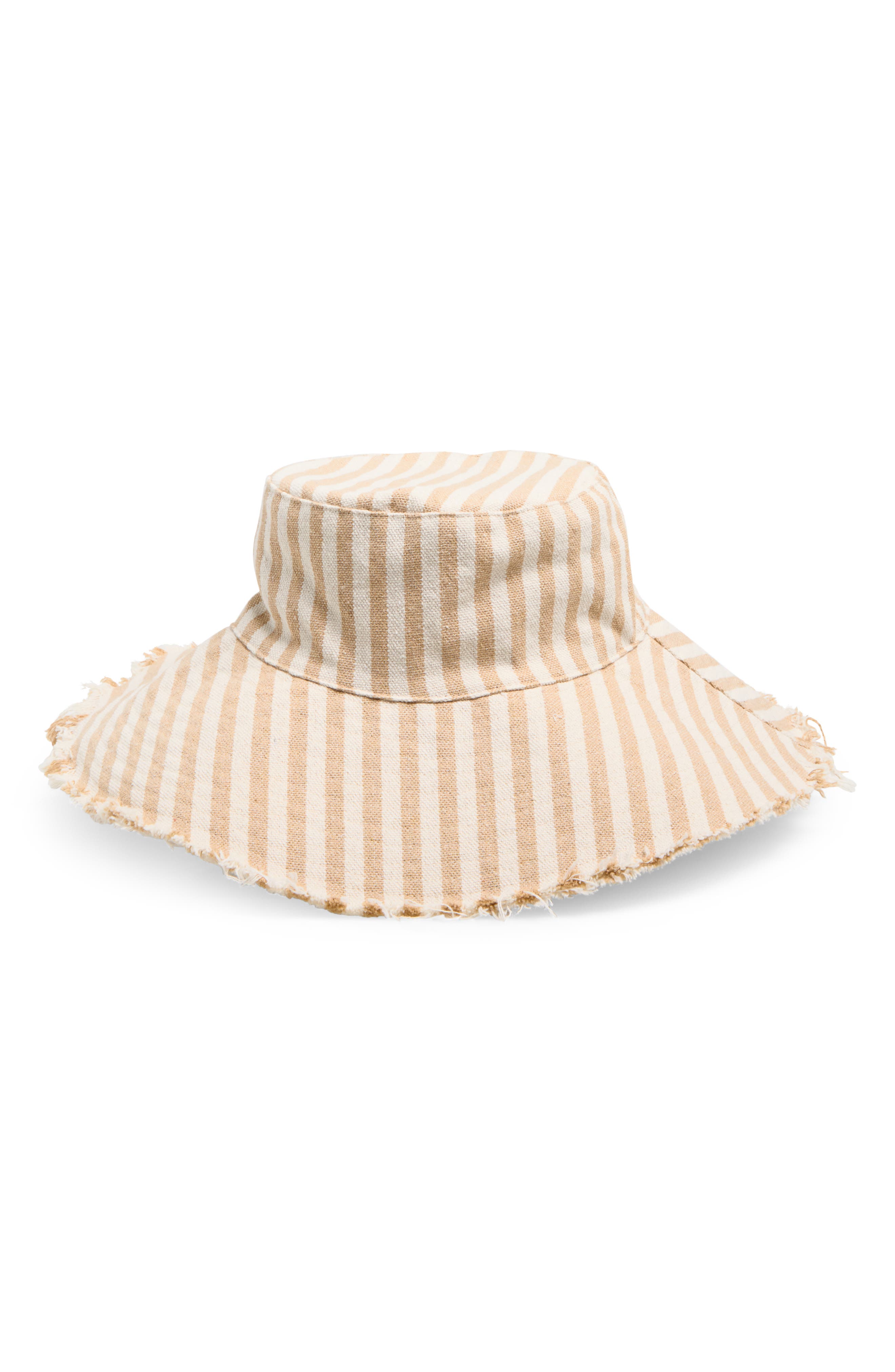 Frayed Edge Stripe Bucket Hat