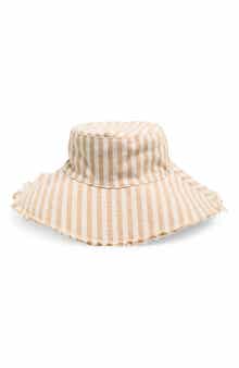 Frayed Edge Stripe Bucket Hat