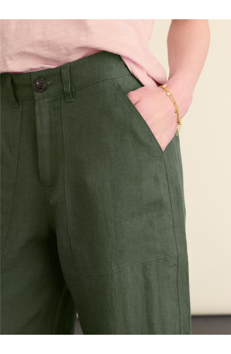 Baukjen Brett Linen Barrel Leg Trousers, Alternate, color, Deep Khaki