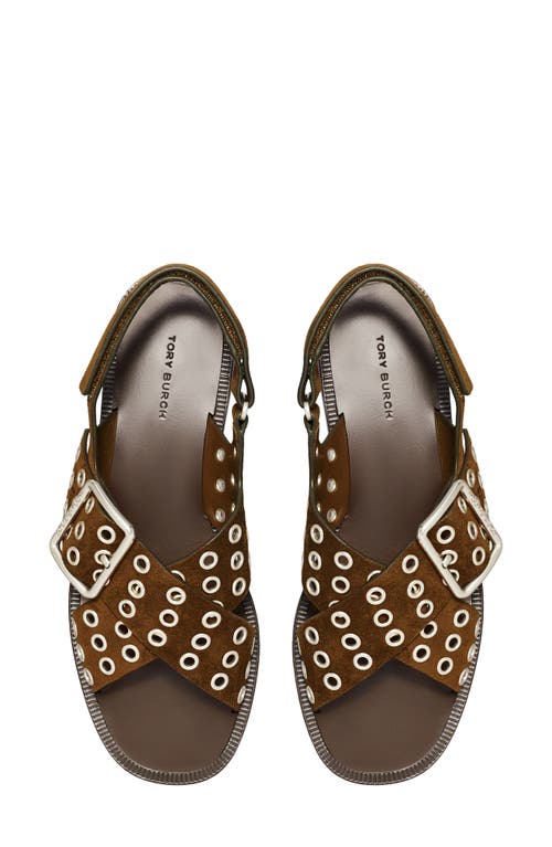 Tory Burch Cross Band Slingback Sandal In Brown